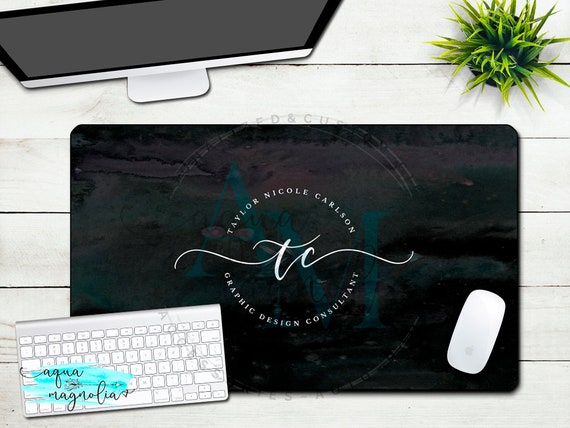 Business Logo Desk Pad Desk Mat Monogrammed Desk Pad Office Etsy