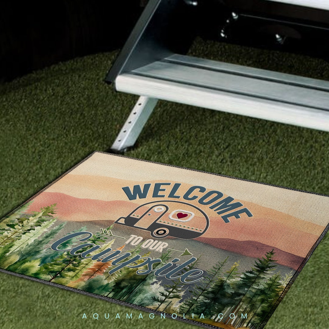 Welcome to Our Campsite Doormat RV Door Mat Motorhome Doormat - Etsy