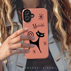 Atomic Cat iPhone Case: Mid-Century Modern &quot;Meowza&quot; Design