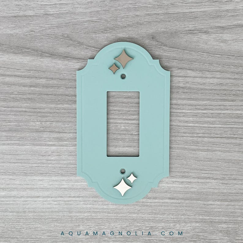 image of a custom made acrylic vintage olive green light switch wall plate, including rocker wall plate, outlet covers and combo electrical covers. Made to order and laser cut from your choice of 28 trendy matte acrylic colors.