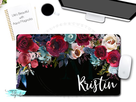 Personalized Desk Pad Monogrammed Desk Mat Desk Accessories Etsy