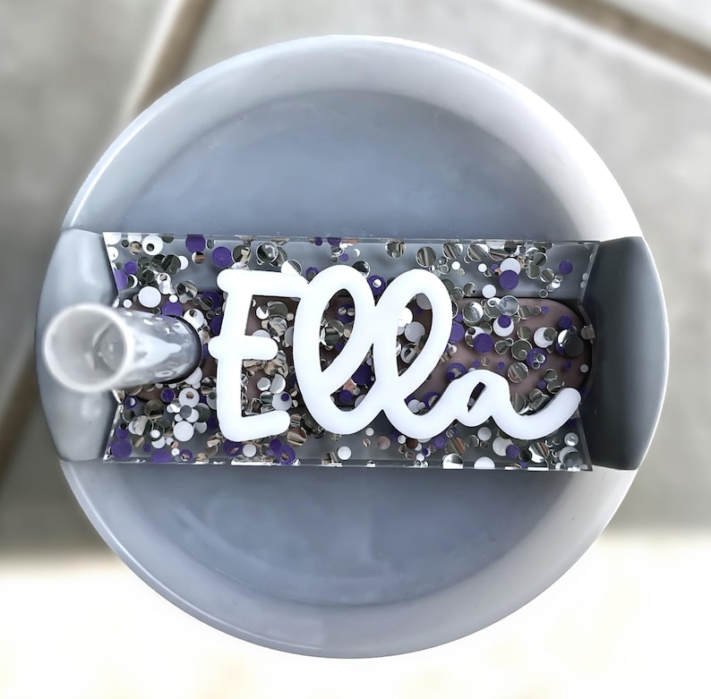 a personalized tumbler name plate for the Stanley Quencher H2.0 FlowState