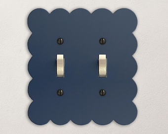 Wavy Acrylic Light Switch Plate Cover, Scalloped Edge Double Rocker