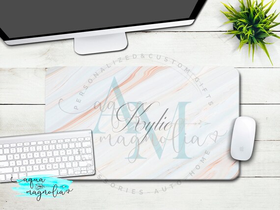 Monogrammed Desk Pad Personalized Desk Pad Monogrammed Desk Etsy