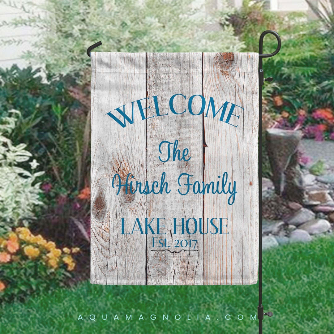Personalized Lake House Flag Custom Premium Double Sided Rustic Yard