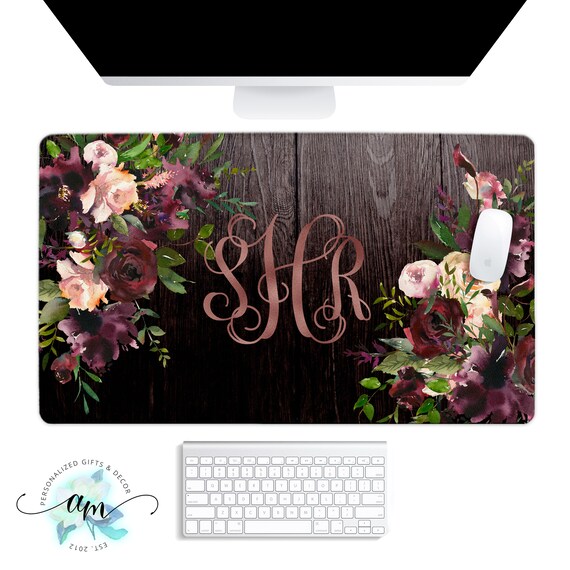 Custom Desk Pad Monogrammed Desk Mat Personalized Desk Pad Etsy
