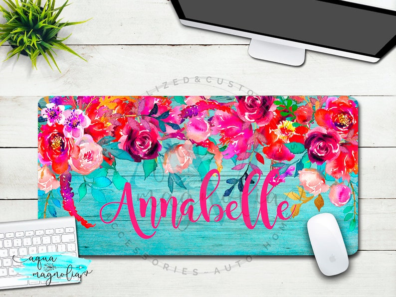 Personalized Desk Pad Monogrammed Desk Mat Office And Desk Etsy