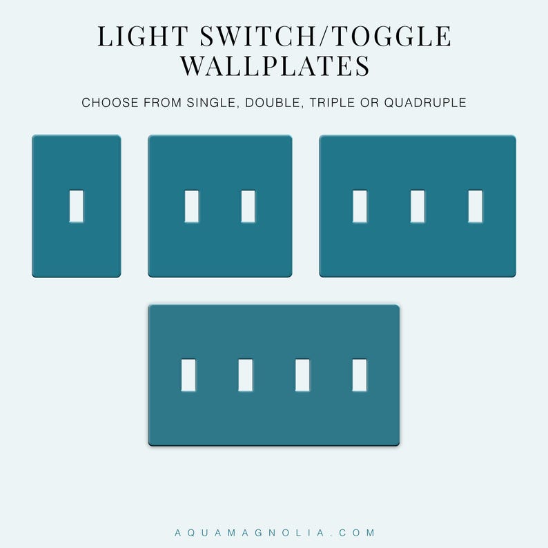 image of custom acrylic light switch or toggle wall plates - available in single, double, triple and quadruple options.