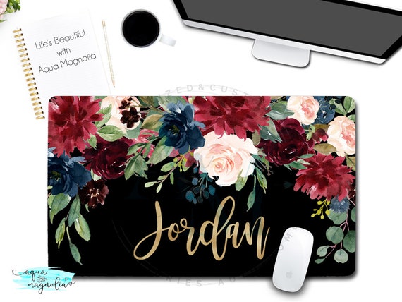 Personalized Desk Pad Monogrammed Desk Mat Desk Accessories Etsy