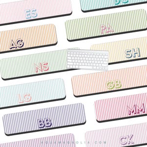 Shadow Initials Keyboard Wrist Rest: Personalized Striped Desk Accessory