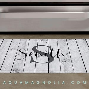 Personalized Memory Foam Kitchen Mat - Rustic Modern Farmhouse Decor