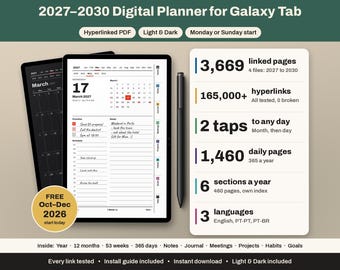Galaxy Tab Planer 2027–2030 | Samsung Notes, Pixel Tablet | Hell & Dunkel