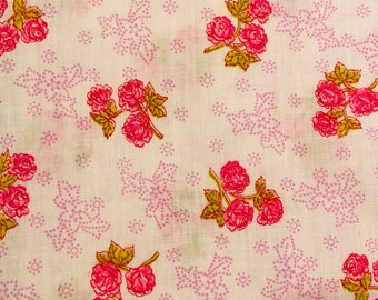 Heirloom Rose material | Vintage Roses fabric | Vintage sewing | Rose fabric (3 yards +)