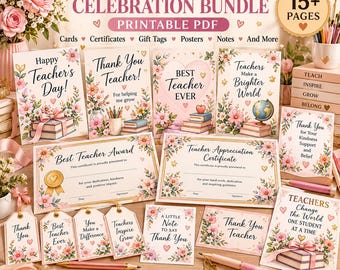 Teacher Appreciation Printable Bundle,