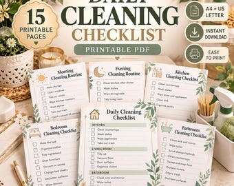 Home Cleaning Planner Printable PDF
