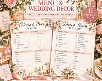 Wedding Planning Checklist, Budget & Guest List Tracker (PDF)