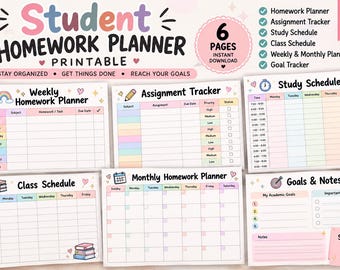 Homework Planner Printable PDF