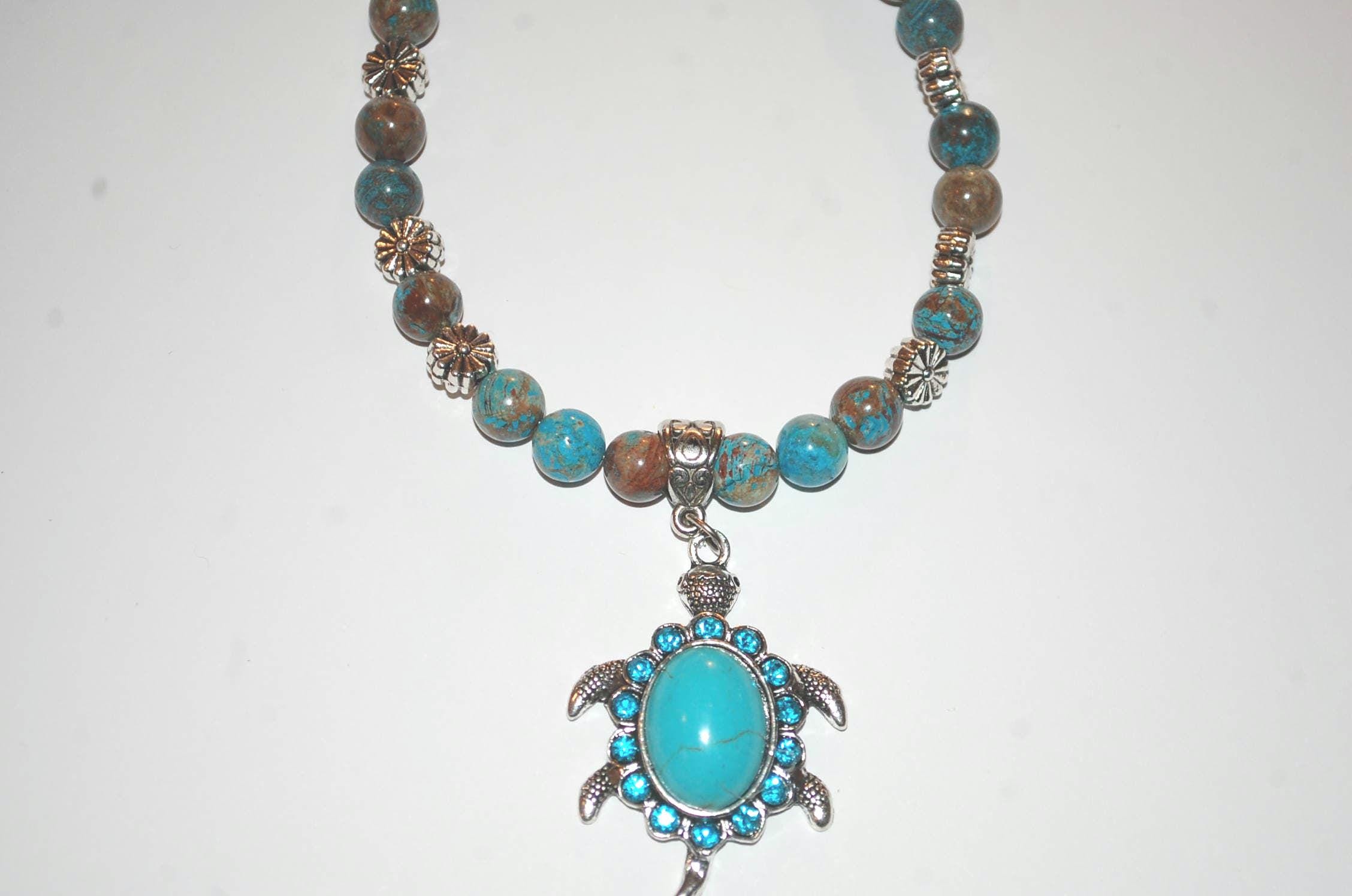Collana nera con ciondolo TARTARUGA Argento Portafortuna tipo caucciu Uomo Donna