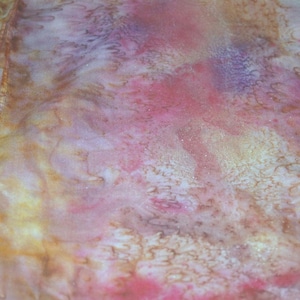Tye-Dyed Silk Scarf with Yellow, Red and Purple Patterns