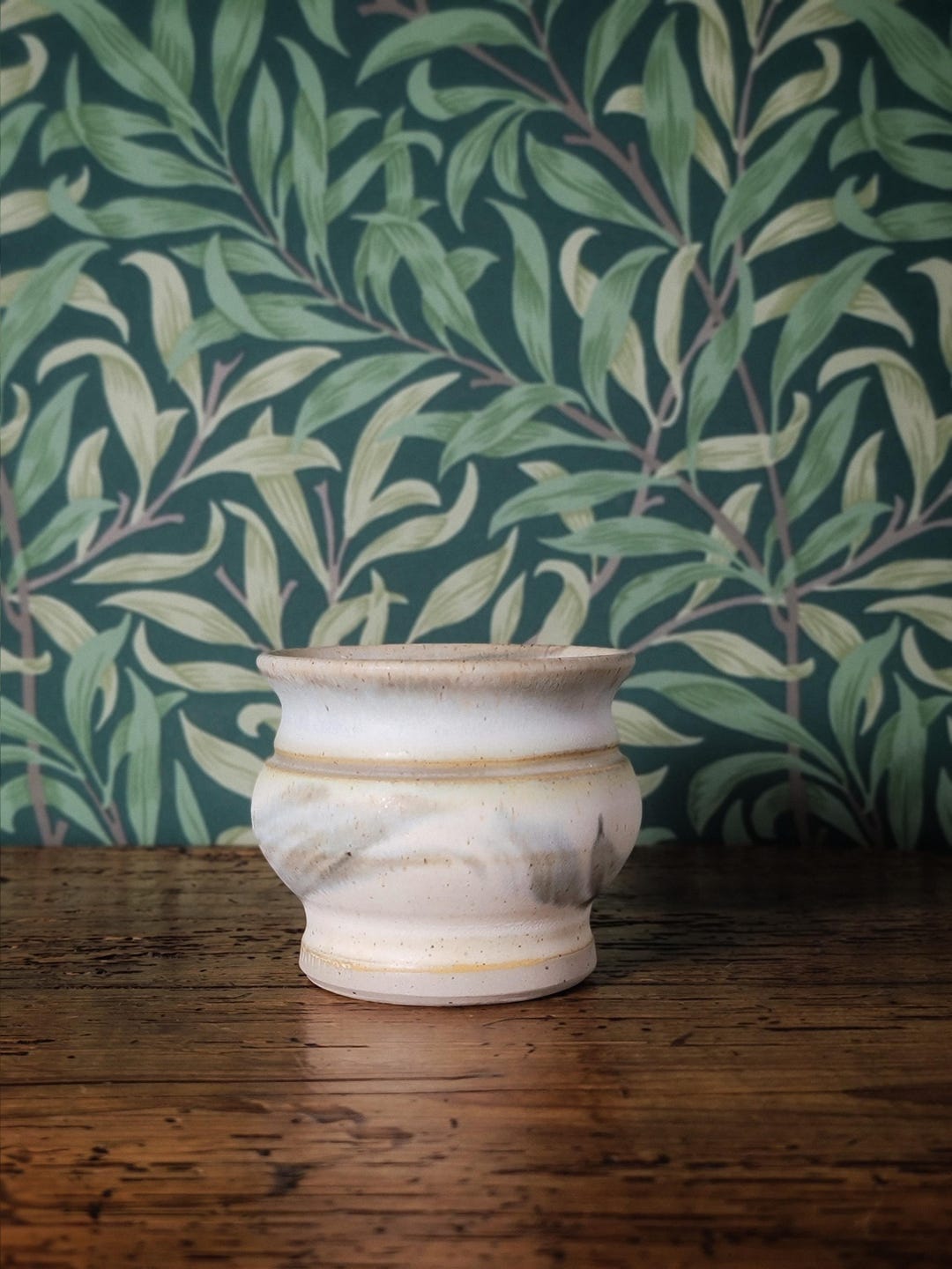 Vintage Ingleton Studio Pottery Small Pot in Cream and Grey-blue - Etsy UK