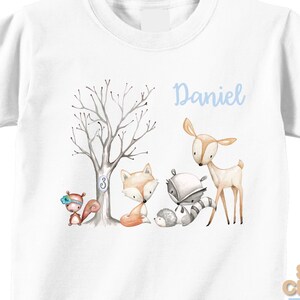 Woodland Boy Birthday Party T-shirt Bodysuit Personalized Kids Toddler Family Birthday Party Shirt - Coordinates with Favor Bags & Book