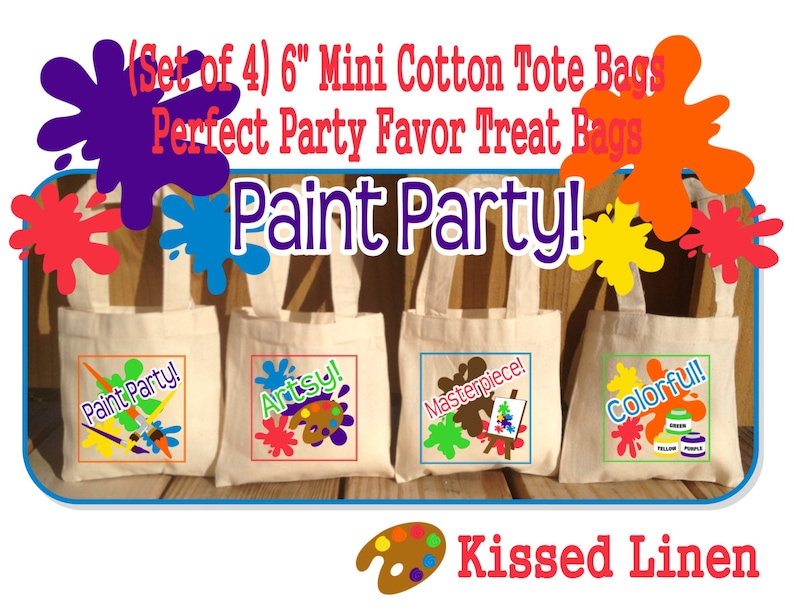 Paint Party Favors Art Party Birthday Treat Favor Gift Bags Etsy