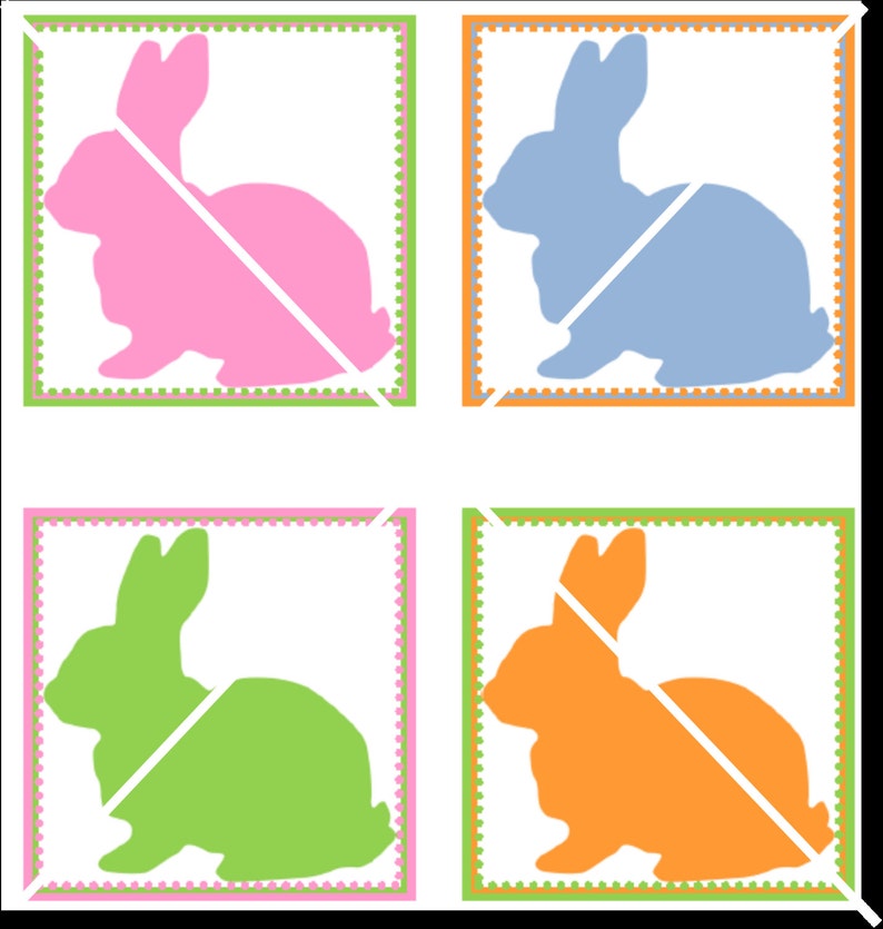 Pastel Easter Bunny Rabbit Bunnies Party Favor Treat Birthday Etsy