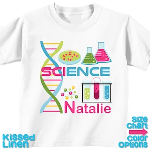 Personalized Science Party T-shirt Bodysuit Girl Kids Little Scientists Science Experiments Lab Birthday Party Shirt
