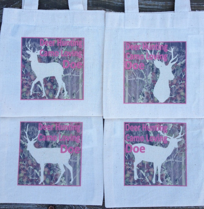 Deer Hunter Camo Doe Treat Favor Bags Mini Cotton Totes Etsy