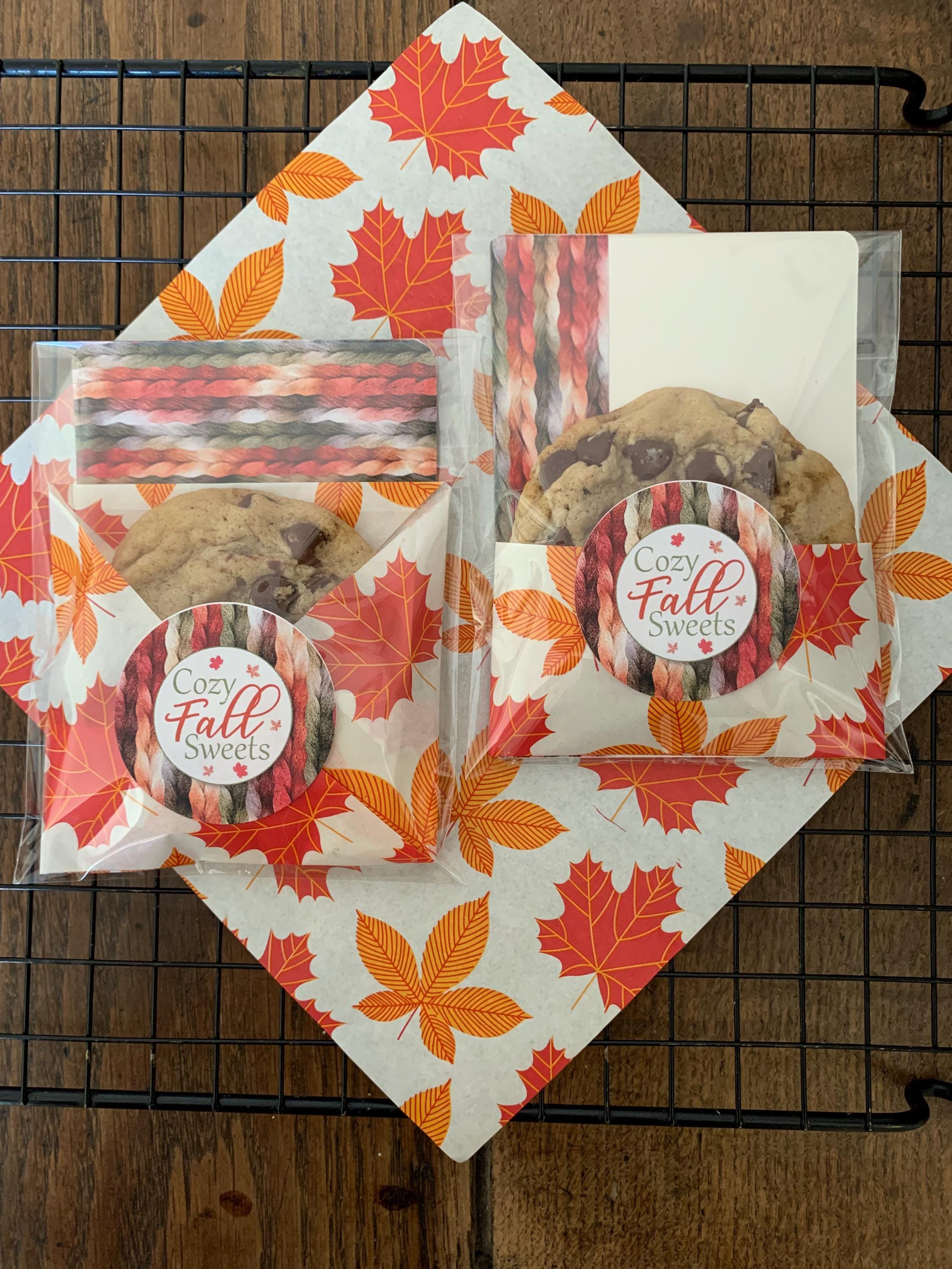 Cookie Packaging Kit Autumn Fall Cozy Sweater Maple Leaves Treats Party ...