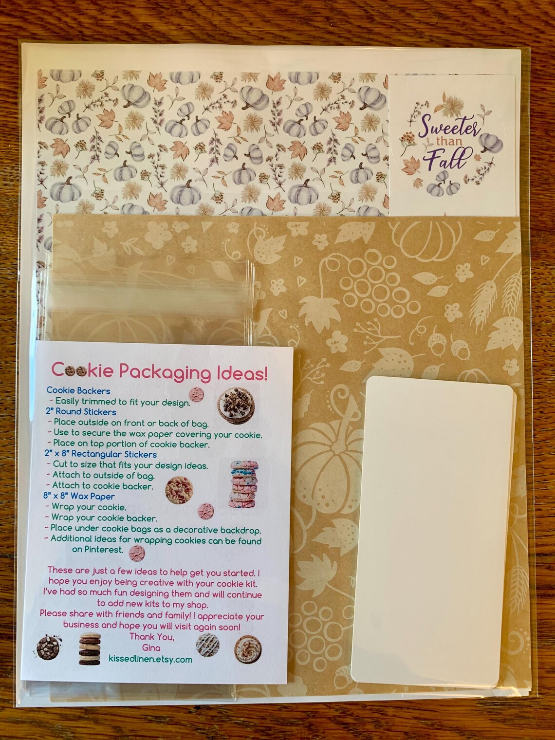 Cookie Packaging Kit Autumn Fall Pumpkins Maple Leaves Treats Party ...
