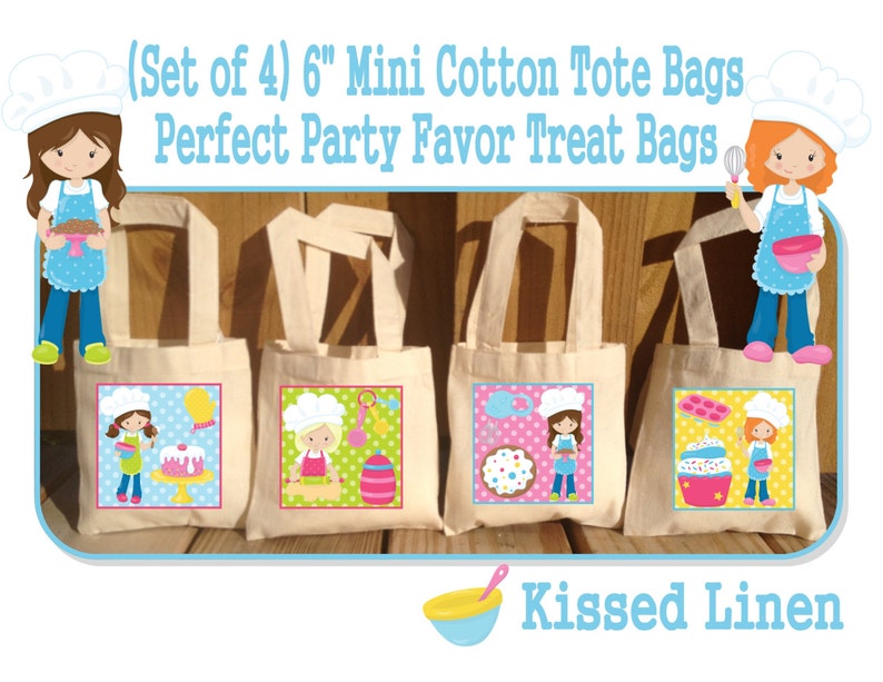 Girls Baking Party Favor Bags Cooking Chef's Birthday Etsy