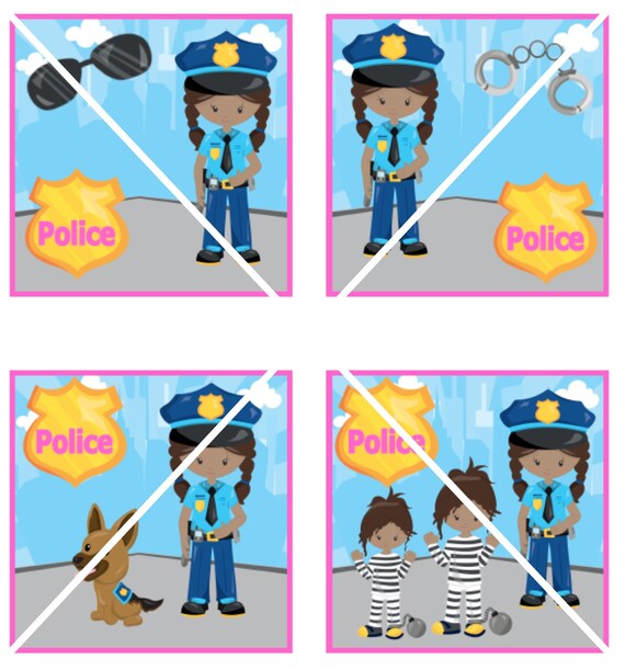 Police Boys and Girls Birthday Party Favor Treat Gift Mini Cotton Totes Bags Children Kids Police Birthday Party Decor