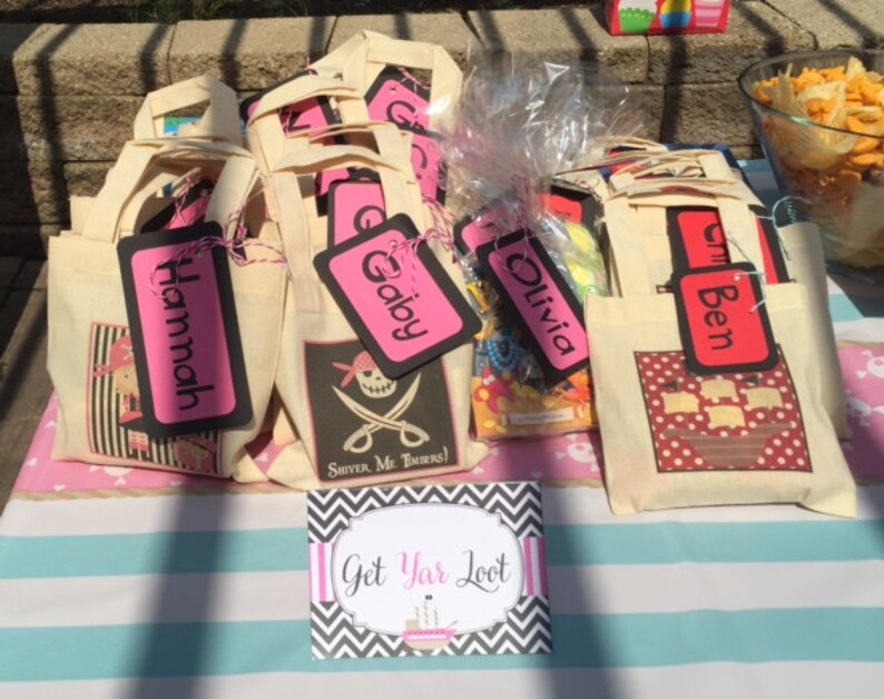 Pirate Girl Birthday Party Treat Favor Gift Bags Mini Cotton Etsy