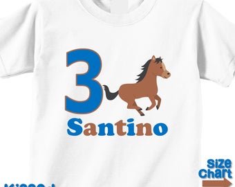 Personalized Pony Horse Riding Horseback Birthday Party Shirt Boys 1st First 2nd 3rd 4th 5th 6th Birthday Party Horses Ponies Riders