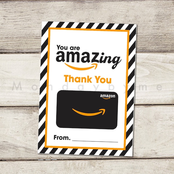 Thank You you are Amazing | Being an Amazing teacher Amazon Gift Card Holder | Printable Appreciation Gift