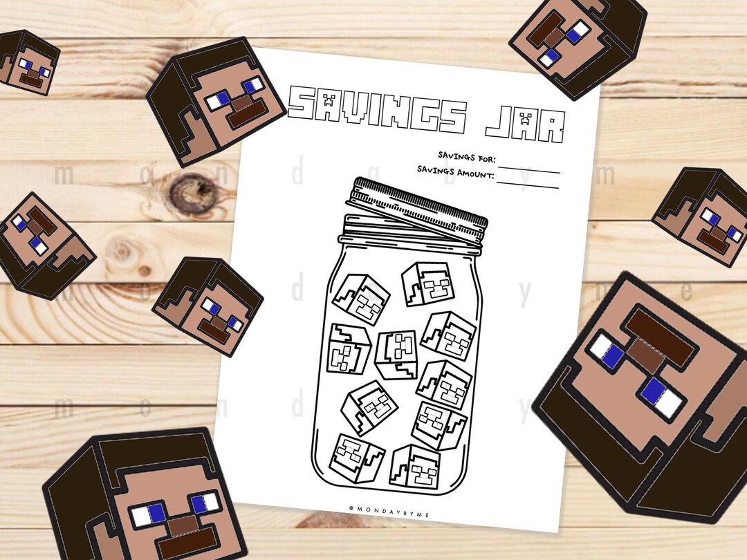 Kids Saving Chart STEVE in the Jar | Printable | Let's Save Money ...