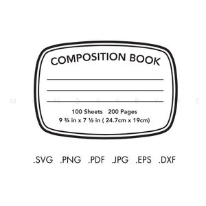 Composition Book SVG | Notebook cover print | Teacher gift svg | Notebook cover svg