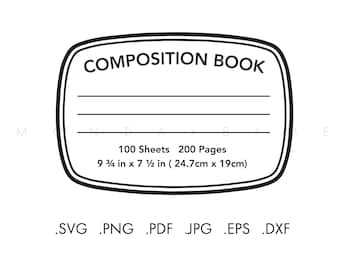 Composition Book SVG | Notebook cover print | Teacher gift svg | Notebook cover svg