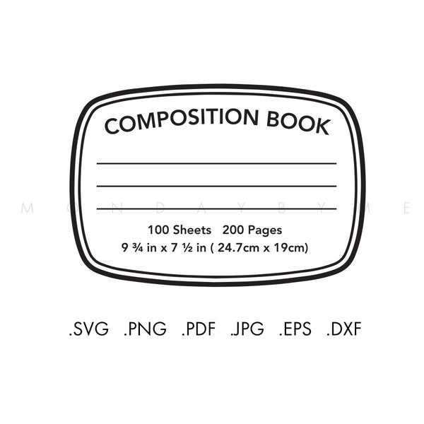 Composition Book SVG | Notebook cover print | Teacher gift svg | Notebook cover svg