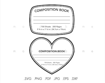 Composition Book SVG | Notebook cover print | Teacher gift svg | Notebook cover svg