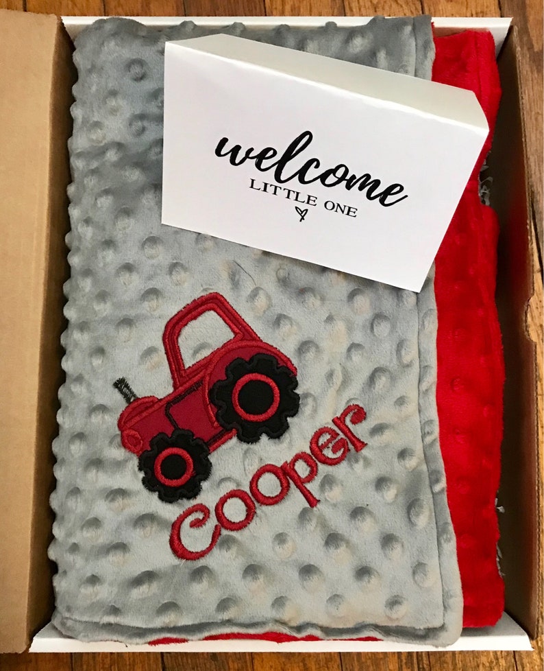 Tactor Blanketpersonalized Tractor Blanketbaby Boy Gift Etsy