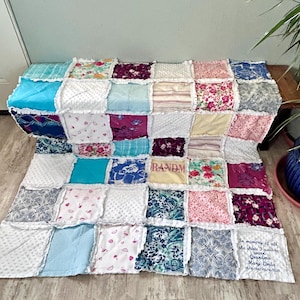 Handmade to order keepsake/memory rag quilt