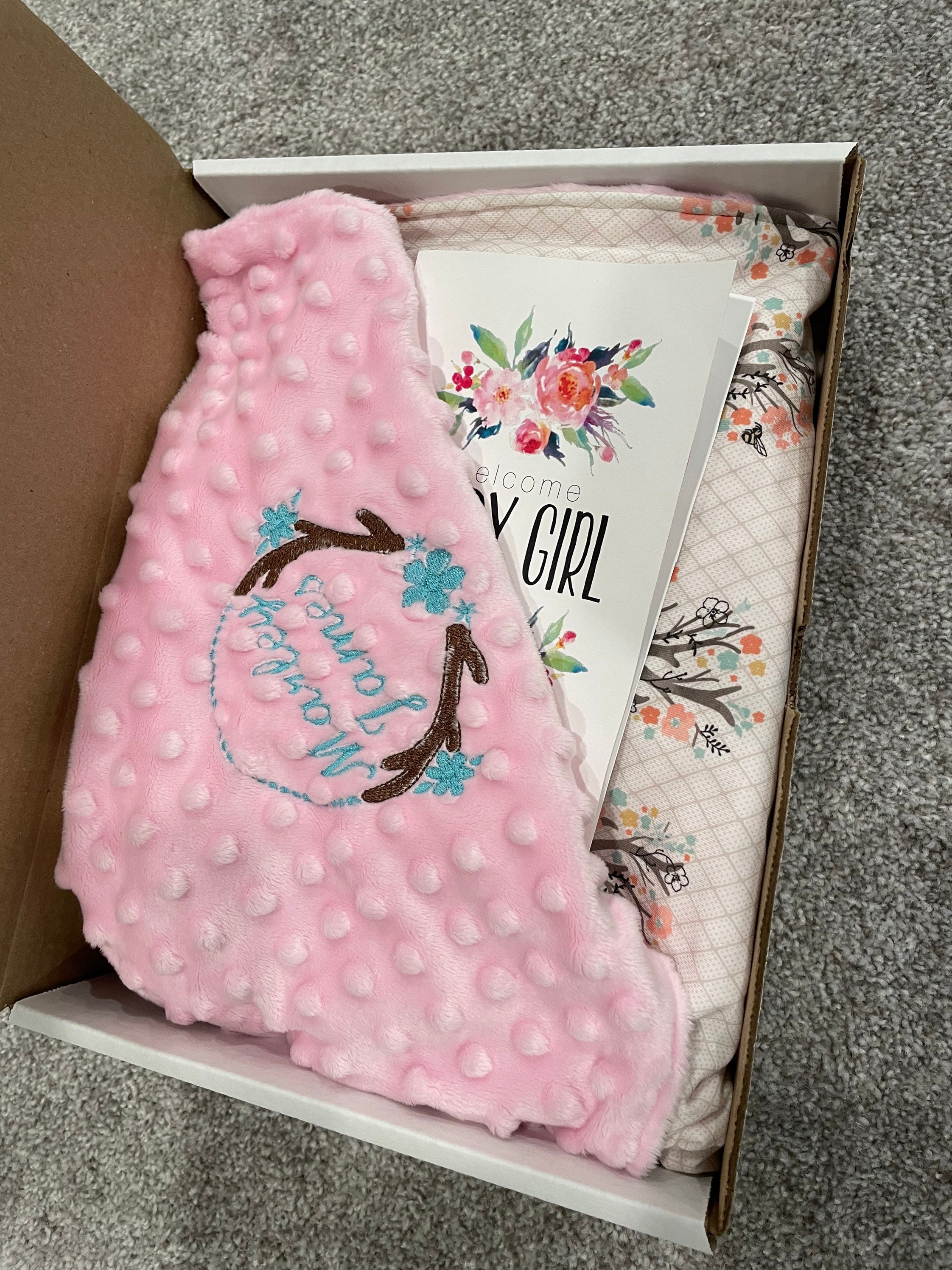 Personalized Woodland Blanketbaby Girl Gift Boxbaby Girl Etsy