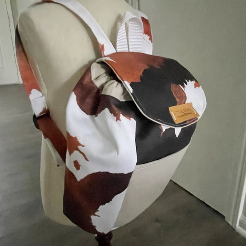 Cow shops print mini/toddler backpack - cowhide print toddler backpack-toddler backpack