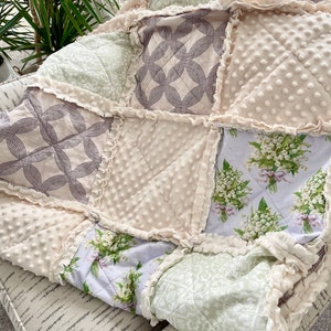 Floral rag quilt-soft floral rag quilt