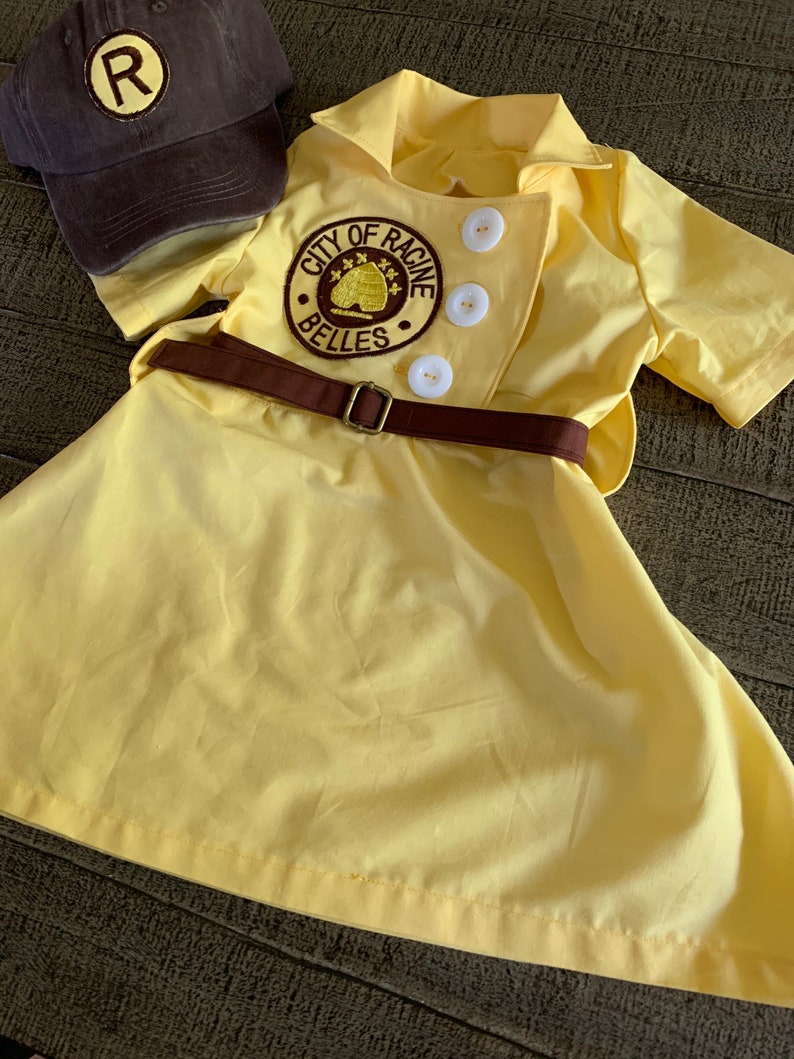 Child size vintage baseball uniform size newborn to size 4-Raciene Belles Costume 