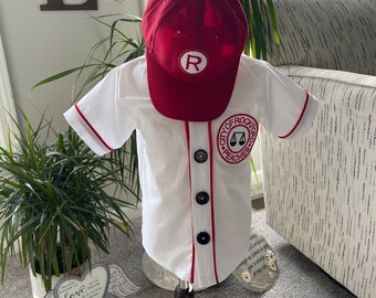 Handmade vintage baseball jersey with matching hat (dress up like the coach on league of their own! Makes a great birthday shirt too)