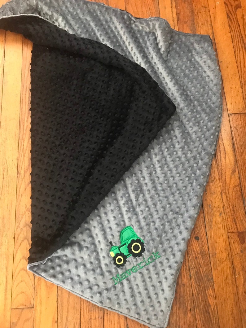 Personalized Tractor Blanket Blanket Gift Box Baby Boy Etsy