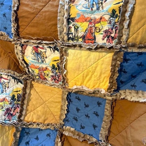 Cowboy rag quilt-personalized cowboy rag quilt -Minky rag quilt -boy rag quilt -baby shower gift